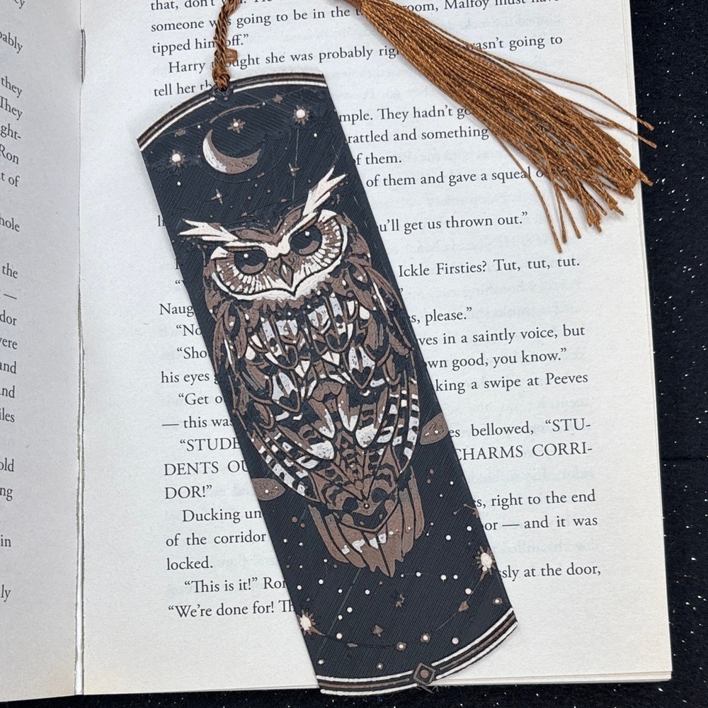 Owl Design Bookmark with Tassel